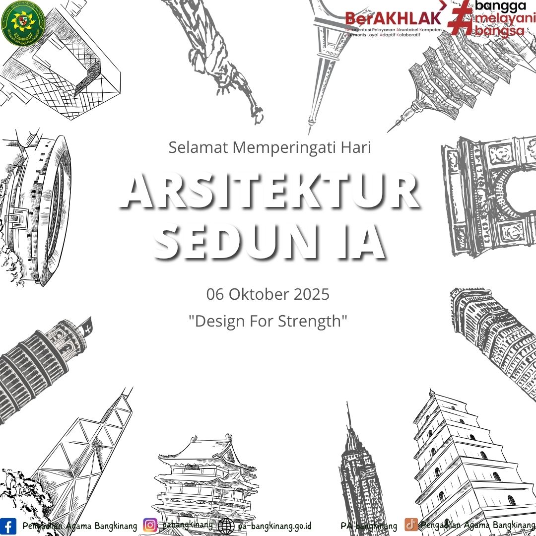 pabangkinang's tweet image. 🏛️ Selamat Hari Arsitektur Sedunia 2025!
Tema: “Design for Strength” — arsitektur yang menguatkan peradaban &amp;amp; menyatukan kehidupan.
#WorldArchitectureDay #DesignForStrength #PA_Bangkinang
