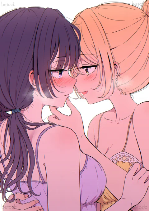 湿度高めのキス後イラストです