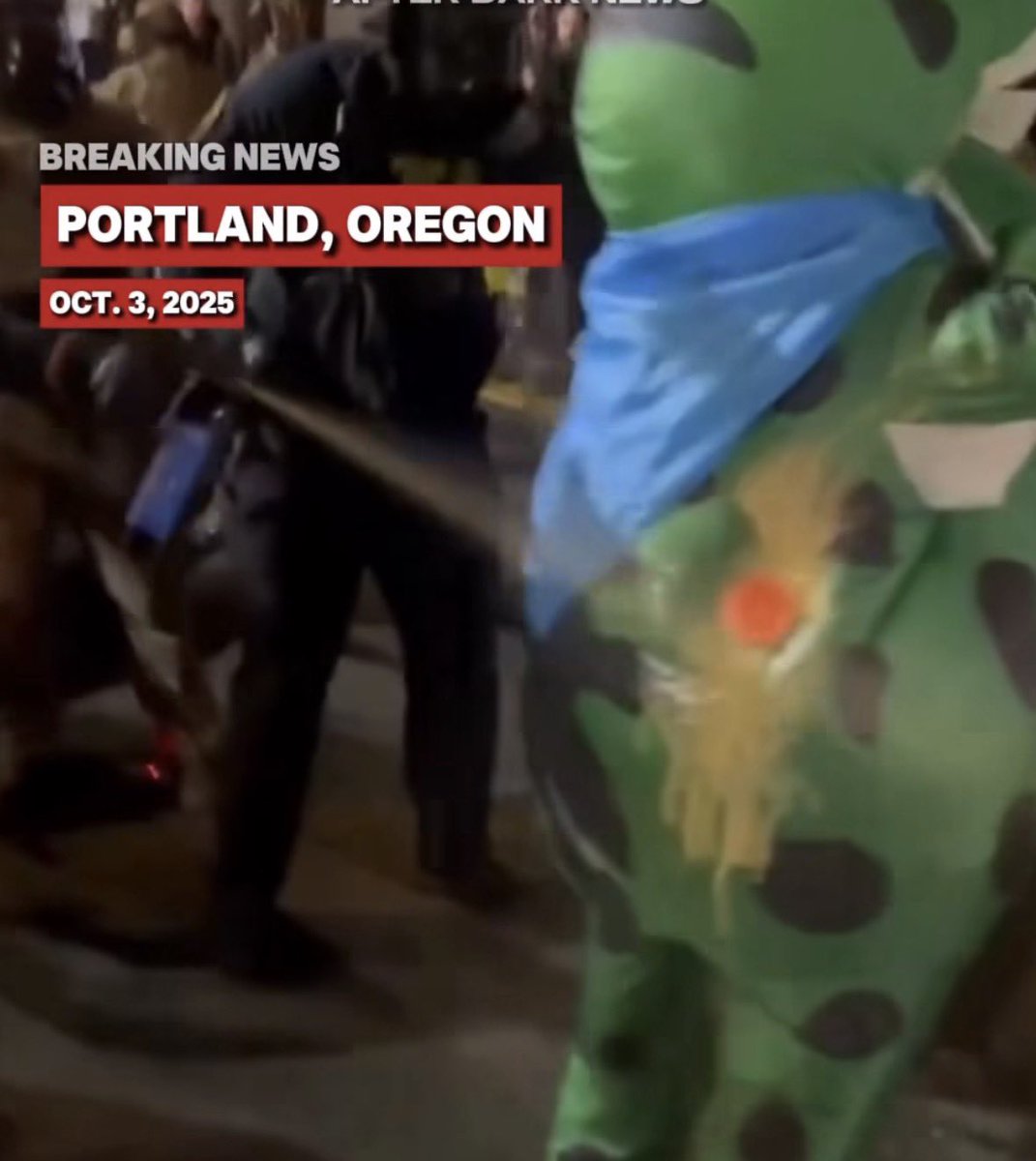 DontMaceFrogs's tweet photo. When the SEC hits you with regulation.
BREAKING NEWS: Portland, Oregon — Oct 3, 2025
Homeland Security just discovered $MACEDFROG trying to cross into the mainstream.
🐸💨 “They can mace the frog, but they can’t stop the hop.”
#MacedFrog #FrogSeason #CryptoLivesMatter https://t.co/Sh2UtTzI3p