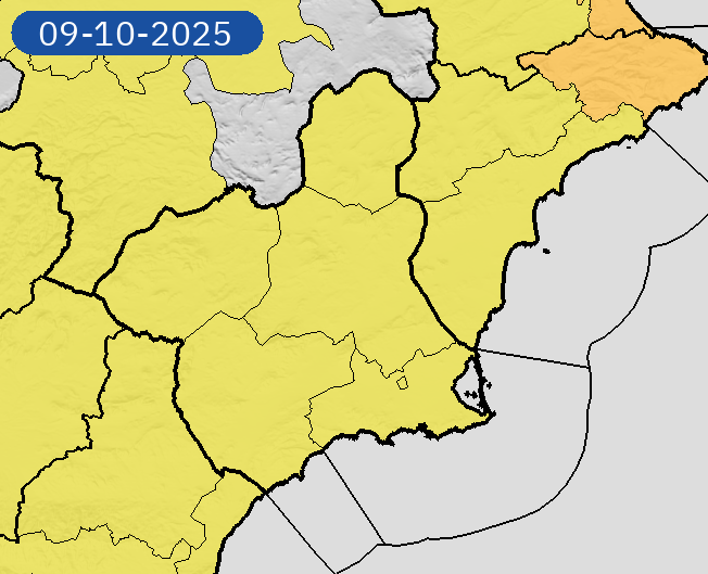 07/10 11:48 Avisos  activos pasado mañana en Región de Murcia por tormentas y lluvias. Nivel máximo de aviso: amarillo.
Actualizaciones en aemet.es/es/eltiempo/pr…