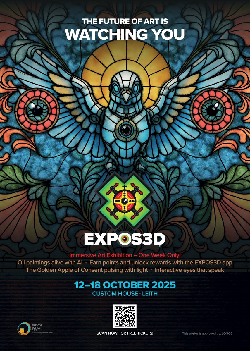Opening this week! #EXPOS3D Edinburgh’s biggest immersive art event of the year. Tickets going fast.

Free 🎟️ trevorjonesart.com/expos3d/

Are you ready? 👁️✝️✊