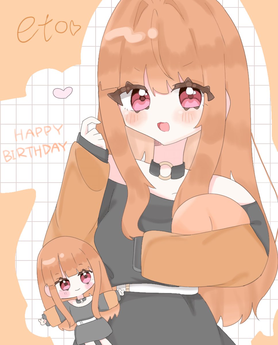 ponde_uma's tweet photo. 間に合う気がしないので過去絵ですが...😿えとさんお誕生日おめでとうございます！！🎉🧡🧡だいすきです😭💖 #えとさん誕生祭2025 https://t.co/VH5ZsPew6u