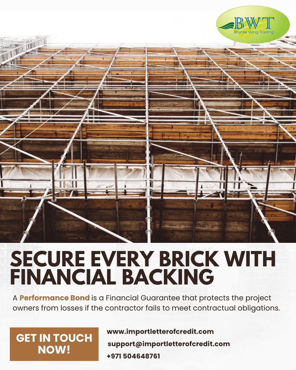 LettersofCredit's tweet photo. A Performance Bond gives your client the assurance that commitments will be fulfilled, deadlines will be met, and quality will never be compromised.

Website: https://t.co/6sJywUVRKR
Email: support@importletterofcredit.com
Call/WhatsApp/Botim: +971 504648761 https://t.co/Q2gT6s9vmq