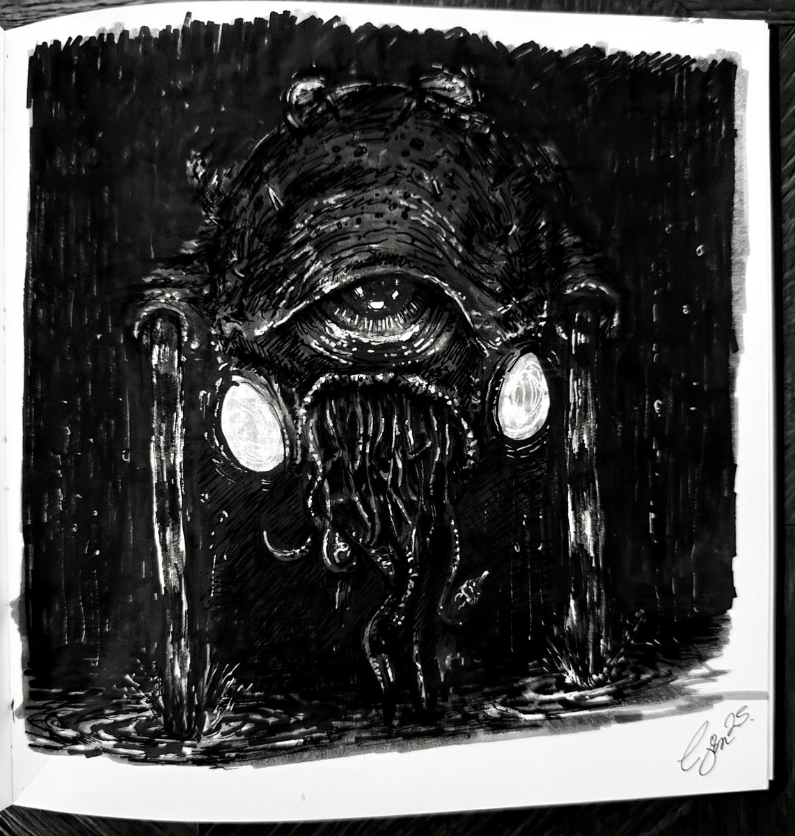 cj_merrick's tweet photo. Inktober 2025 “Murky”
#inktober #inktober2025 #inkdrawing #illustration #art #doodle #sketch #sketchbook #murkey #dark #beast #comic #comicart https://t.co/J9Trb1xhLy