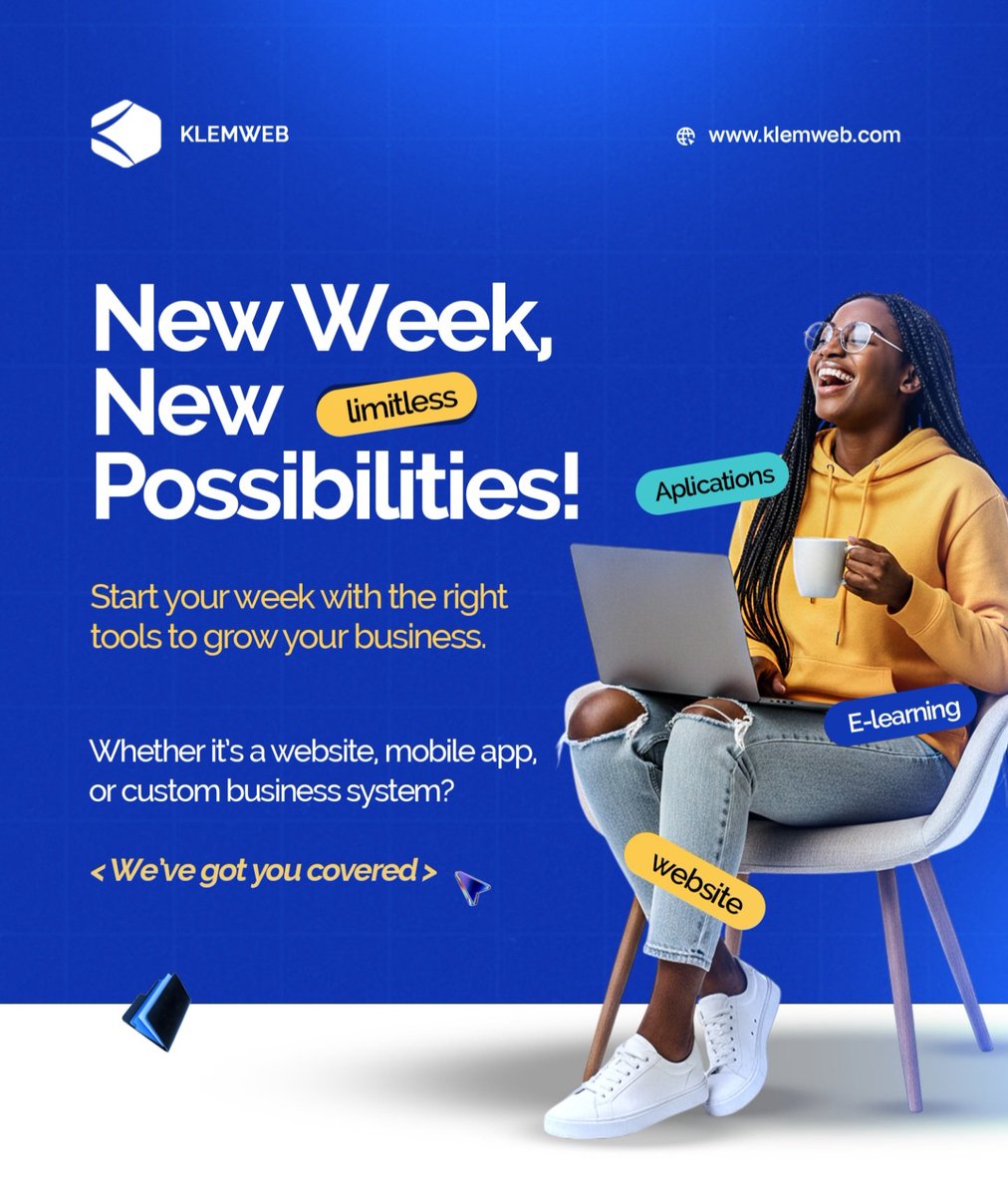 klemweb's tweet image. At Klemweb, we build solutions that help brands stand out and scale faster. Let’s get your project started this week.

Klemweb.com 

#Klemweb #NewWeekNewGoals #BusinessGrowth #WebDevelopment #AppDevelopment #SoftwareSolutions