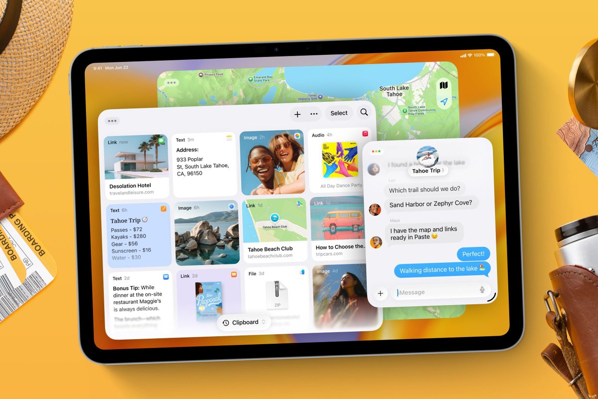 paste_app's tweet image. We love multi-window view on iPad — perfect for dragging, dropping, and working side by side with your clipboard. What would you keep next to Paste? 

#liquidglass #productivityapp #ipados26