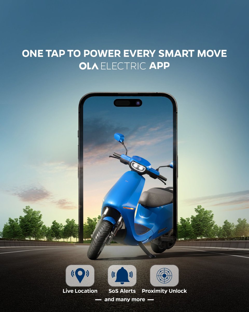 The OLA Electric App connects you to your scooter, offering real-time Live Location tracking, crucial SoS Alerts, and detailed Energy Insights on the go. Easily switch performance modes and access so many more powerful features, all designed to put you in complete control of your