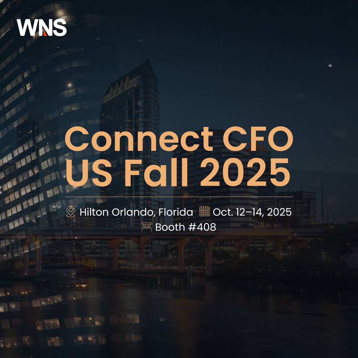 wnsholdings's tweet image. At Connect CFO US Fall 2025, WNS showcases how #AI, hybrid intelligence, and #analytics transform finance into a strategic, future-ready engine. Meet us at Booth #408 to explore next-gen finance #solutions. Join us: bit.ly/46GkLZ6