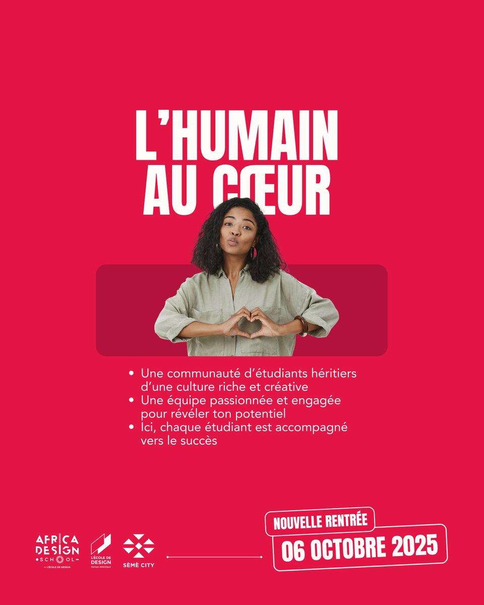 AfricaDesignSch's tweet image. De la double diplomation (Bénin &amp;amp; France) aux équipements de pointe, en passant par notre incubateur et notre réseau international, tout est pensé pour révéler ton talent et transformer tes idées en solutions concrètes.
Découvre en 4 points ce qu’ #AfricaDesignSchool t’offre.