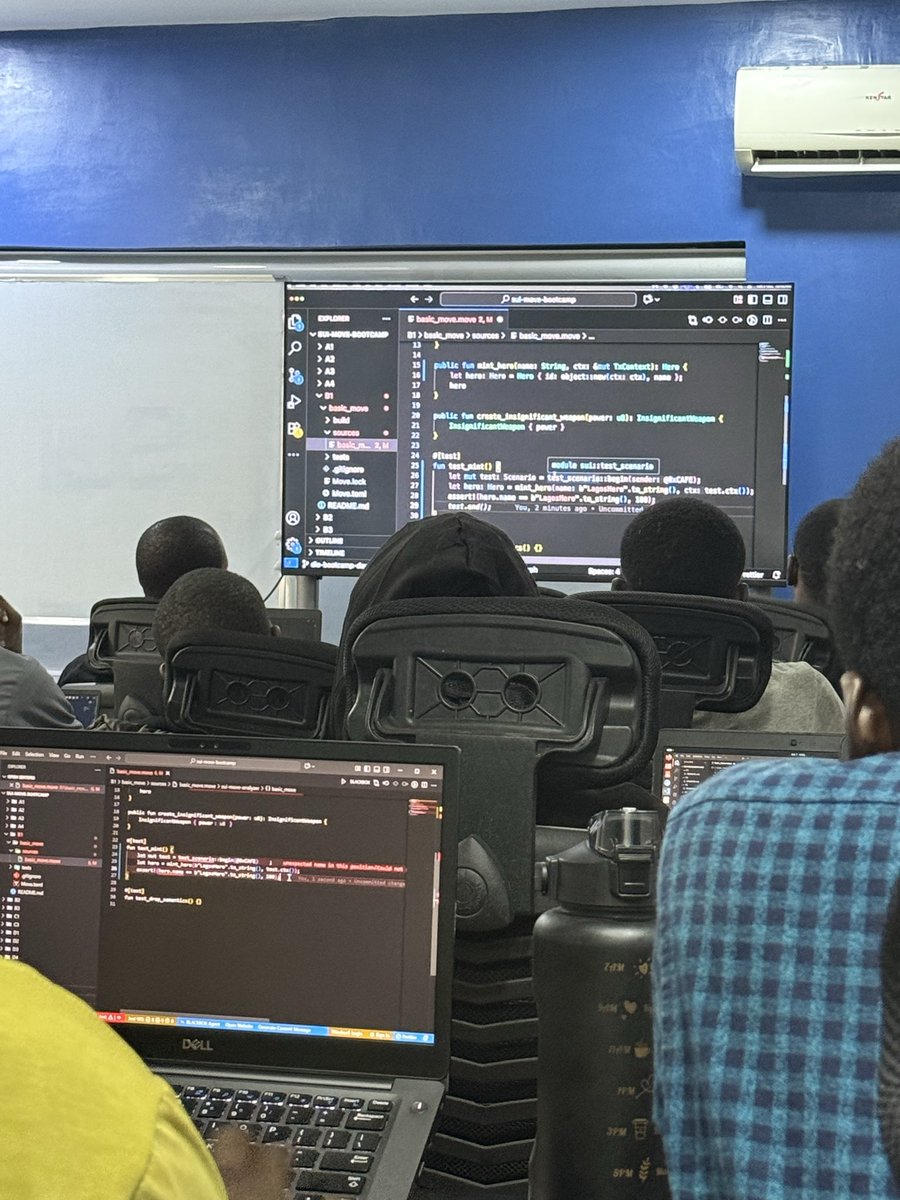 minting_ruru's tweet image. Day 2 of learning move the @Mysten_Labs way live at @SuiHubAfrica
