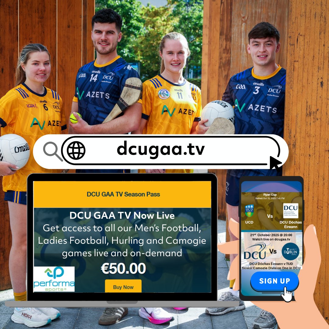 🚨📺dcugaa.tv 🚨📺

We are delighted to launch dcugaa.tv in association with <a href="/performasports/">Performa Sports</a> There will be at least 15 games shown over the year across all four codes. 
Sign up &amp; get access to old games for free now. Details of upcoming games below.