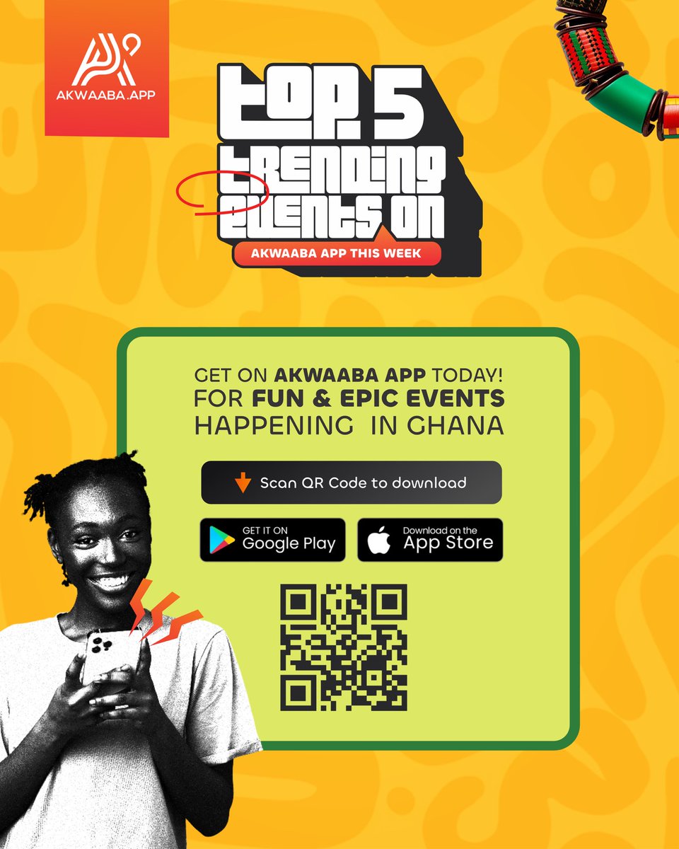 AkwaabaApp's tweet image. Swipe ➡️ to check out some fun activities for the week 🥳🇬🇭

Check out Akwaaba App for more fun and epic events happening near you 🎉