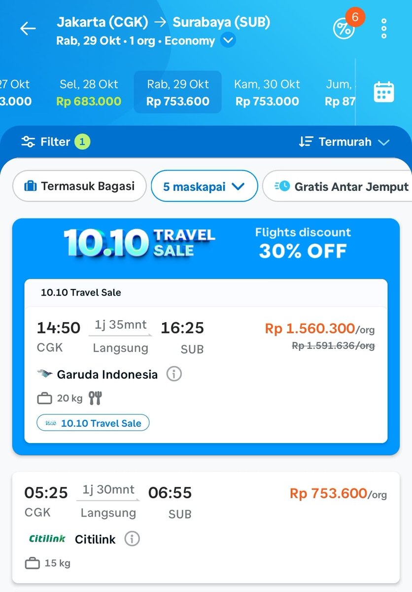 updatekd's tweet image. aku baru sadar, promo Traveloka tuh selalu niat parah 😭 bayangin 10 hari full, ada flash sale sampe Rp10jt tiap hari?! plus bisa dapet gratis business class ke Jepang 🗾 ini baru namanya 10 Hari 10x Untungnya 😎 #Traveloka1010Sale