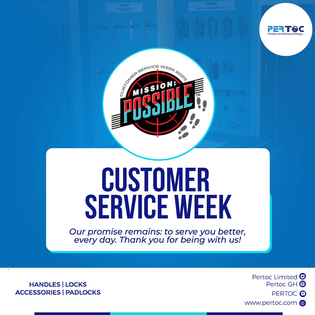 PertocLimited's tweet image. It's Customer Service Week and we're celebrating you!
Every project we support, every inquiry we answer, and every delivery we make is powered by your trust.
Thank you for inspiring us to serve better every day.

#pertoc #CustomerServiceWeek2025 #VTH2 #viral #BawumiaAt62 #CHANEL