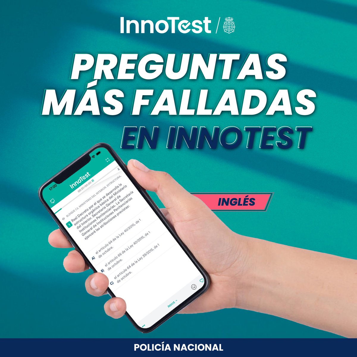 InnoTestES's tweet image. ¿Cuáles son las preguntas más falladas en la oposición de Policía Nacional? 👀

Después de Conocimientos, llega el turno de Inglés 🇬🇧

#PreguntasMasFalladas #InnoTest #PoliciaNacional #Oposiciones2025