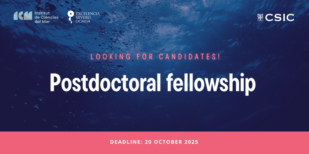 ICM-CSIC (@icmcsic) on Twitter photo 🌊🔬 We’re hiring postdocs!
🐚 Join the MedAcidWarm project with <a href="/BlancaFiguerola/">Blanca Figuerola</a> to study how marine invertebrates & microbiomes respond to climate change with MicroCT, metabolomics & transcriptomics!
📧 Apply by 20/10
🔗 icm.csic.es/ca/oferta-treb… 🌊🔬 We’re hiring postdocs!
🐚 Join the MedAcidWarm project with <a href="/BlancaFiguerola/">Blanca Figuerola</a> to study how marine invertebrates & microbiomes respond to climate change with MicroCT, metabolomics & transcriptomics!
📧 Apply by 20/10
🔗 icm.csic.es/ca/oferta-treb…