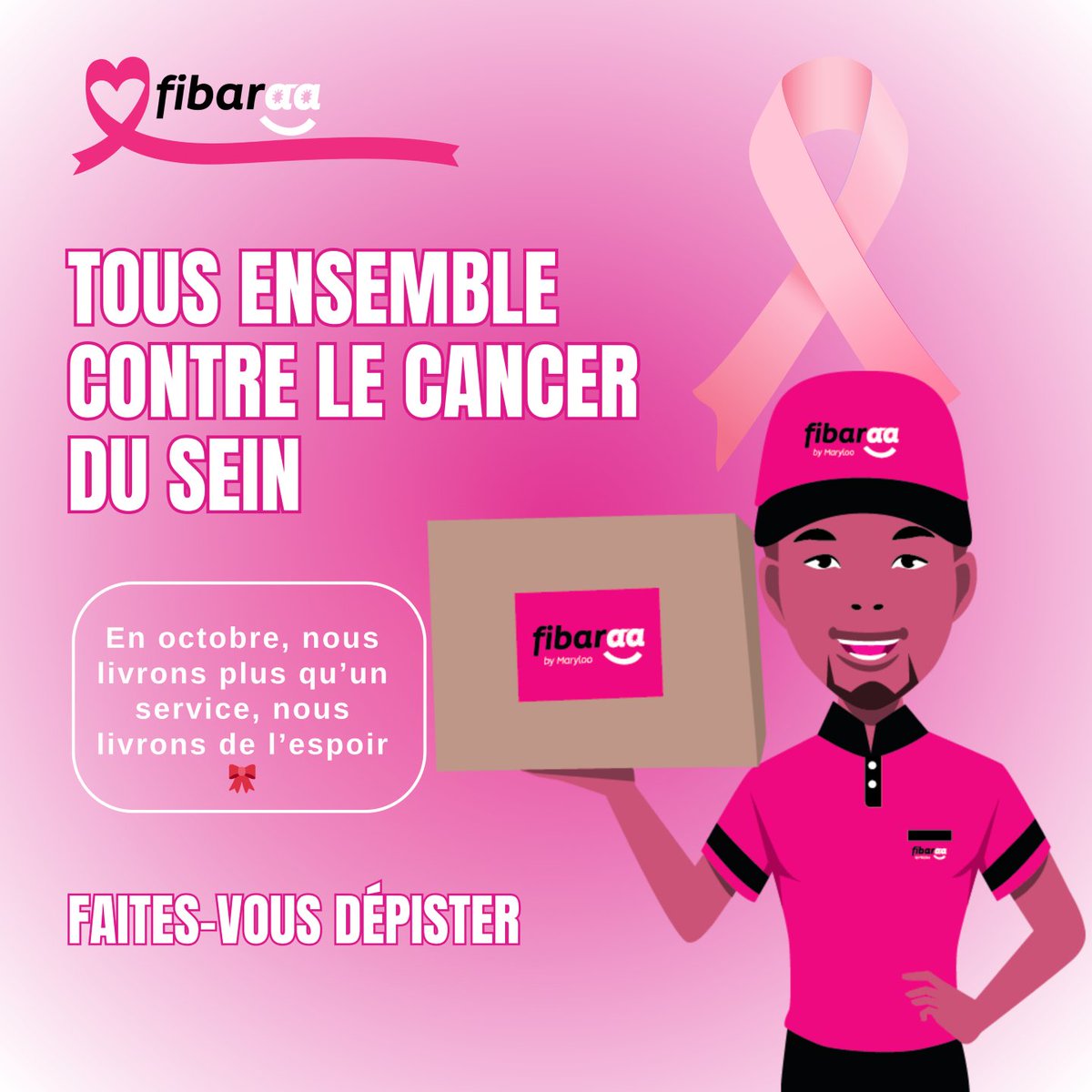 𝐅𝐢𝐛𝐚𝐫𝐚𝐚 : livrer pour la cause, livrer pour la vie🎀📦🚚

#OctobreRose #LivraisonResponsable #fibaraasénégal  #EngagementSolidaire #Prévention #CancerDuSein #LivraisonPro #Solidarité #Sensibilisation