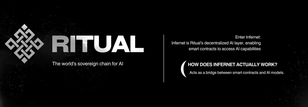bysenua's tweet photo. I’ve been looking into one of  @ritualnet’s core component - “INFERNET”

Okay, so Infernet is kind of like a bridge between smart contracts and AI models. Normally, smart contracts can’t directly interact with AI or do heavy computations. They’re limited by the blockchain
- Infernet steps in and lets smart contracts request AI predictions, analyses or other outputs safely

What makes it different from other AI oracles is that it’s built specifically for AI, not just data. Most oracles are for feeding numbers or info onto the blockchain.
- Infernet actually lets smart contracts run AI models onchain or access them in a decentralized way

So instead of a central server doing all the thinking, the AI computations can happen across the network, which is more secure and open

It’s basically making AI usable in Web3 without breaking the rules of the blockchain