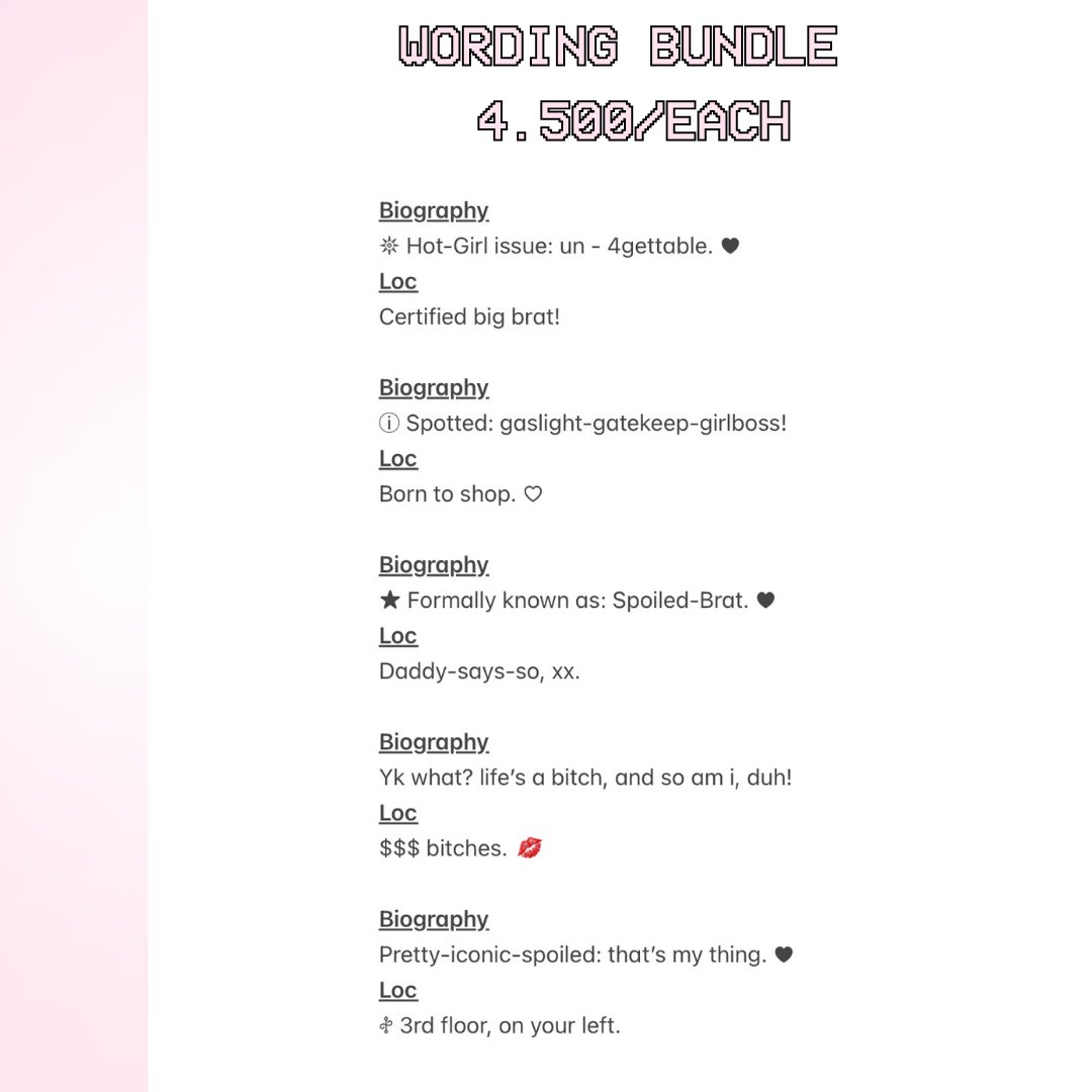 help repost please? sankyu ♡ 
 
hiho :9 biel punya < wording bio + loc > nyang bisa kalian take sekarang juga di dm aku 👚🎾 dijemput dengan 4.500 koin ya? 🚚

mention me after dm ⭐️ #zonauang