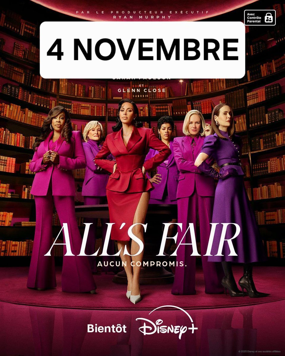 📢 Pour l'arrivée de #HULU en France on vous annonce une date de contenus en avant-première !!

All's Fair, avec  #kimkardashian arrive le 4 Novembre sur #DisneyPlus