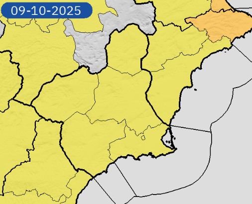 ⚠️ La <a href="/AEMET_Murcia/">AEMET_Murcia</a> advierte de lluvia (hasta 15 litros por metro cuadrado en una hora) y tormentas para el jueves (Avisos de nivel amarillo).

ℹ️ noticias.112rmurcia.es/?p=13571