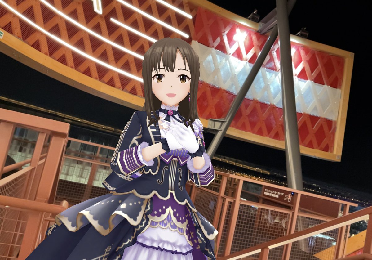 elckski's tweet image. 万博会場で撮っていたゆかりちゃん🇦🇹
音楽の国であるオーストリア館とピッタリなアイドルを撮ることが出来ました。

#水本ゆかり
#デレステAR 
#デレスポAR