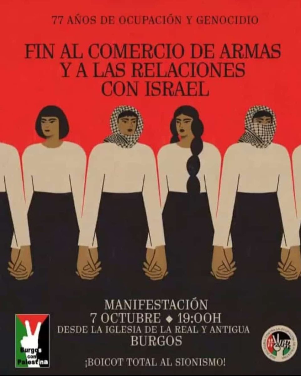 📢 Esta tarde tod@s a la manifestación👇

🏰 Castilla con Palestina!!! 🇵🇸