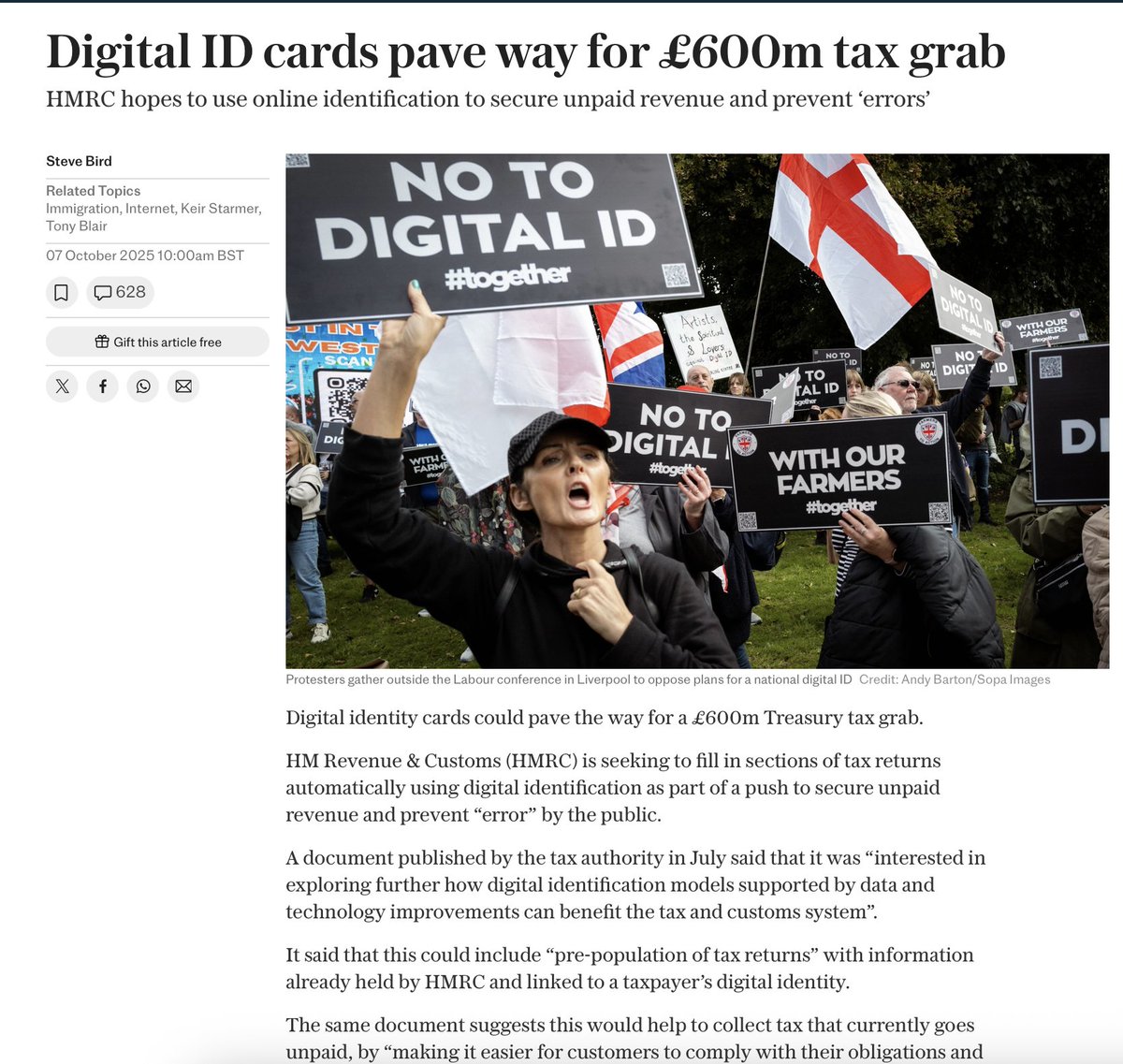 lensiseethrough's tweet image. "Health data, tax information and even children’s school reports could ultimately be linked to the card".

A casually chilling statement underscoring the potential scope and end purpose of Digital ID, and why it must be resisted.

It's no coincidence that these plans are being…