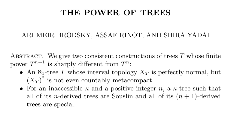 settheorytalks's tweet image. Brodsky, Rinot, Yadai: The power of trees
blog.assafrinot.com/?p=5179
#settheory #topology