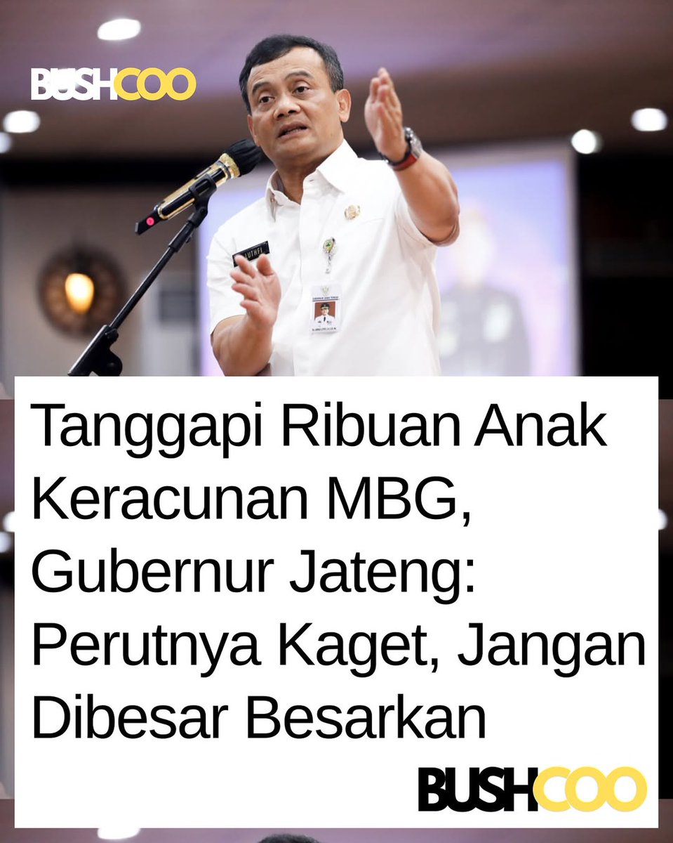 Situ Waras Pak....?

Keracunan Kok Di Bilang Perutnya Kaget 🤦

Sudah 2.700 Pelajar Keracunan MBG Lhhoo!!

Apa Nunggu 10 Ribu?
Atau Menunggu Ada Yang Meninggal?

"Karena buru-buru, yang menerima belum siap, disimpan kelamaan, jadi penyakit. Sing biasane (yang biasanya) makan