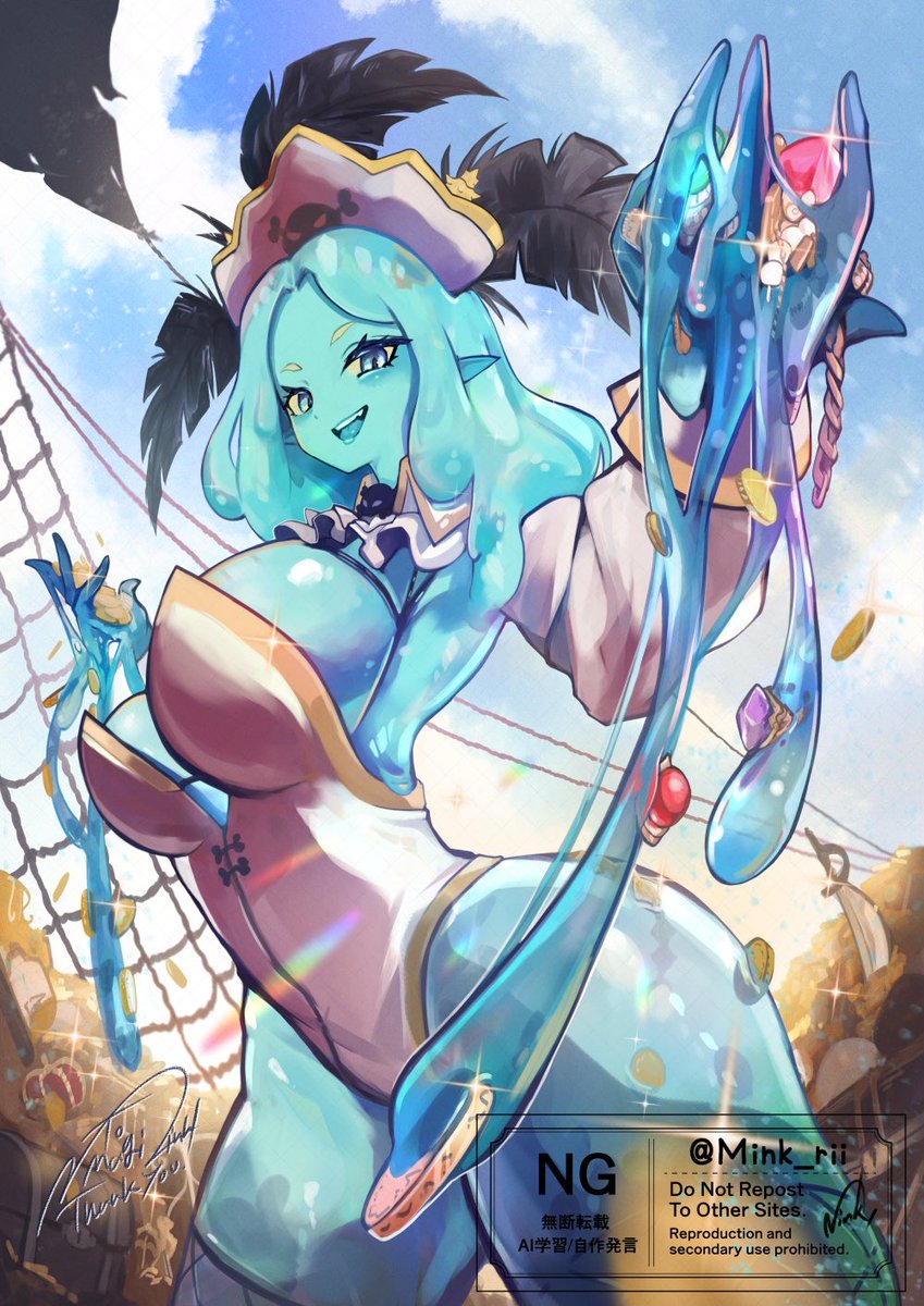 Mink_rii's tweet photo. 海賊スライム娘💎🏴‍☠️

《skeb》ご依頼者様OC https://t.co/fOoNqIviQz