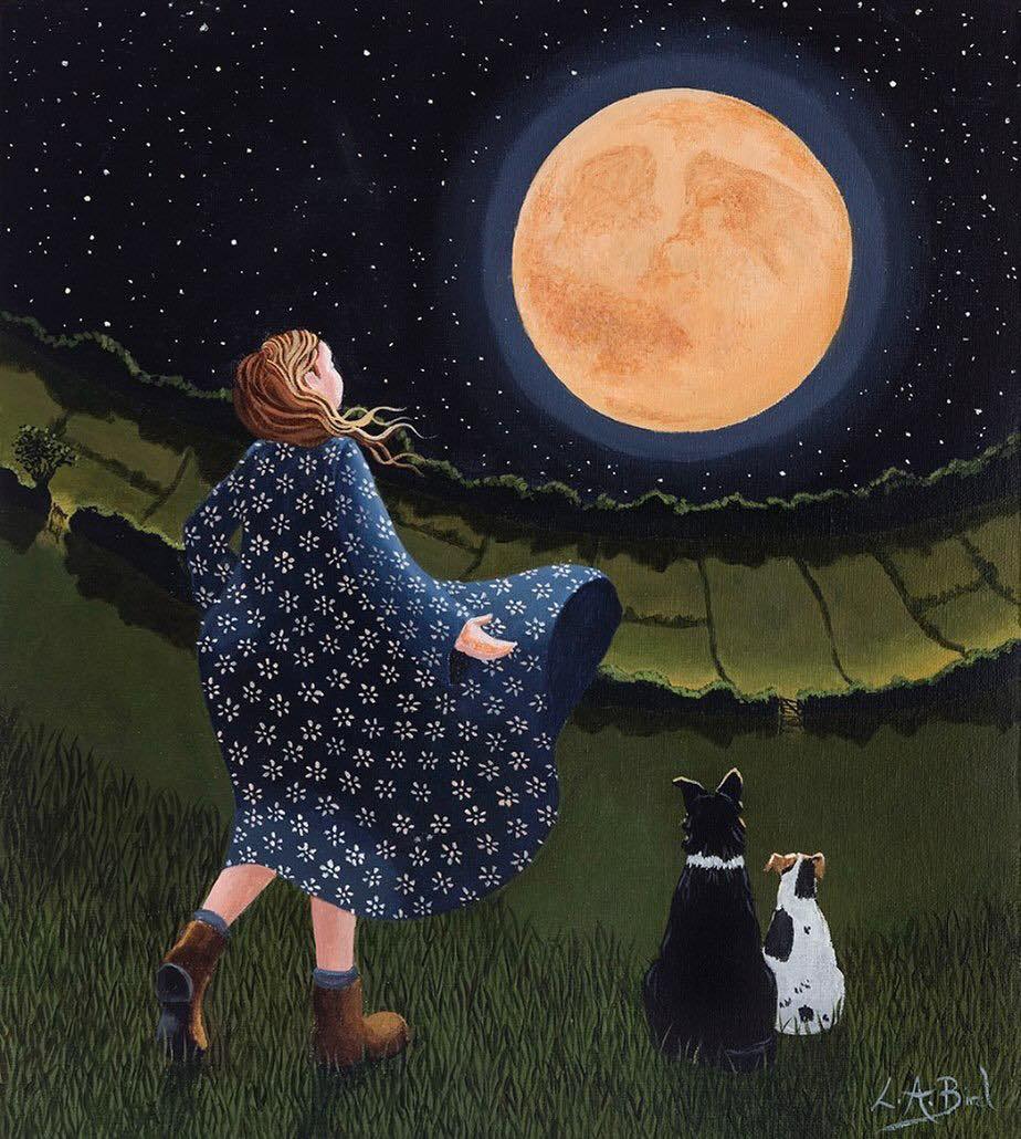 “Since it turns out
I’m all by myself,
I make friends
with the Harvest Moon.”

- Yosa Buson

(art: Lucy Almey Bird)