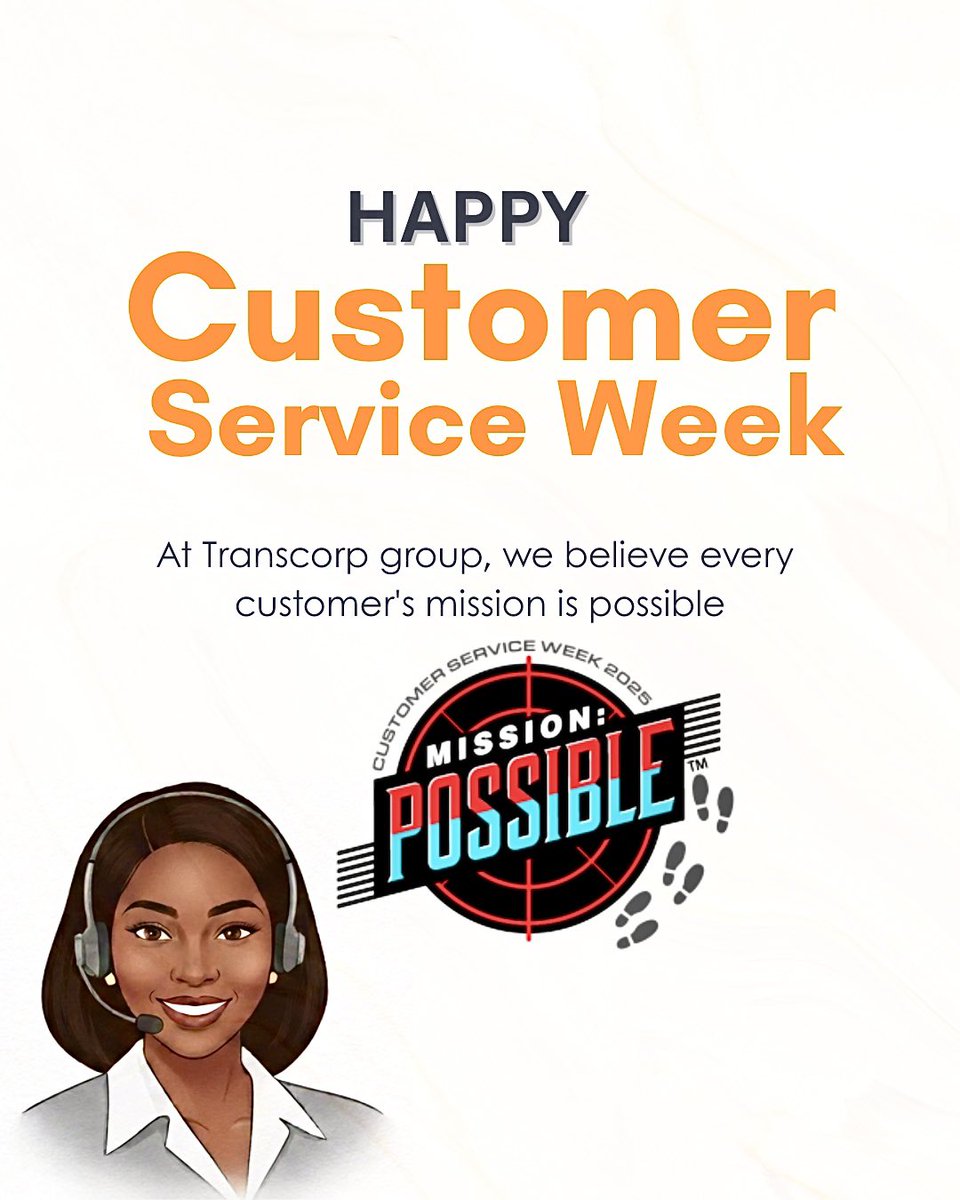 TranscorpGroup's tweet image. Happy Customer Service Week to the teams who lead with heart, serve with pride, and make every mission possible.

#Customerserviceweek2025
#TranscorpGroup
#TranscorpTransforms
