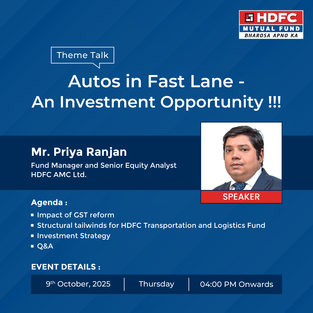 hdfcmf's tweet photo. #ThemeTalk
Don’t miss the webinar “Autos in Fast Lane – An Investment Opportunity” featuring Mr. Priya Ranjan, Fund Manager & Senior Equity Analyst, HDFC AMC Ltd.
Details:
Date: 9th October '25
Time: 4:00 pm onwards
Register Here: https://t.co/k8D9xKTyHQ
#hdfcmf https://t.co/aRw11edLvt
