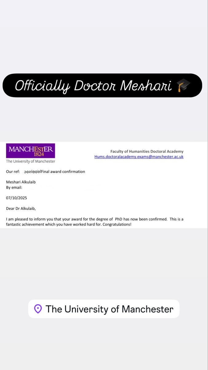 Officially Doctor Meshari 🎓🙏
الحمدالله