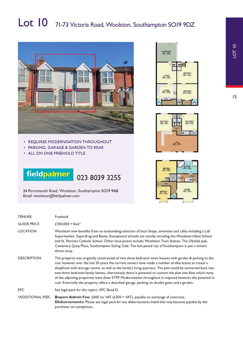 A substantial #property in #Woolston #Southampton which has huge amounts of investment opportunity. 

Lot 10 Guide Price £300,000

Info- pearsons.com/auctions/victo…

Call <a href="/FieldPalmer/">Field Palmer Estate Agents</a> Estate Agents Woolston 023 8039 3255