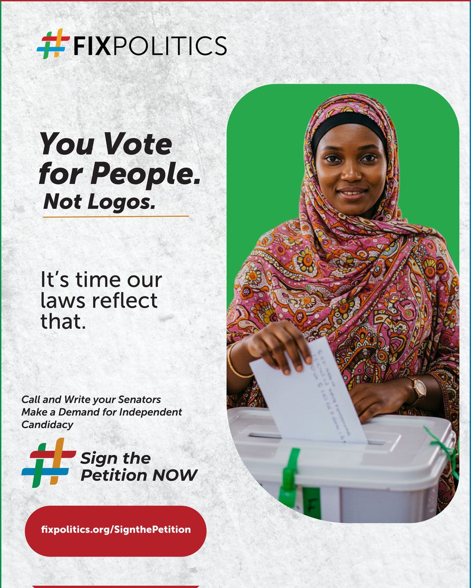 fixpoliticsnig's tweet photo. Support the bill
π© Tell your representatives: Support the bill.
#Powertothepeople
#SupportIndependentCandidacy
#democracybelongstothepeoplenotpoliticalparties
#PassHB1630Now
#CharacterCompetenceOverPartyloyalty
#Letthepeopledecide
#ideasoverloyalty
#morecandidatesbetterchoices
#seriouselectoralreformnow
#fixpoliticssupportspassageofHB1630now