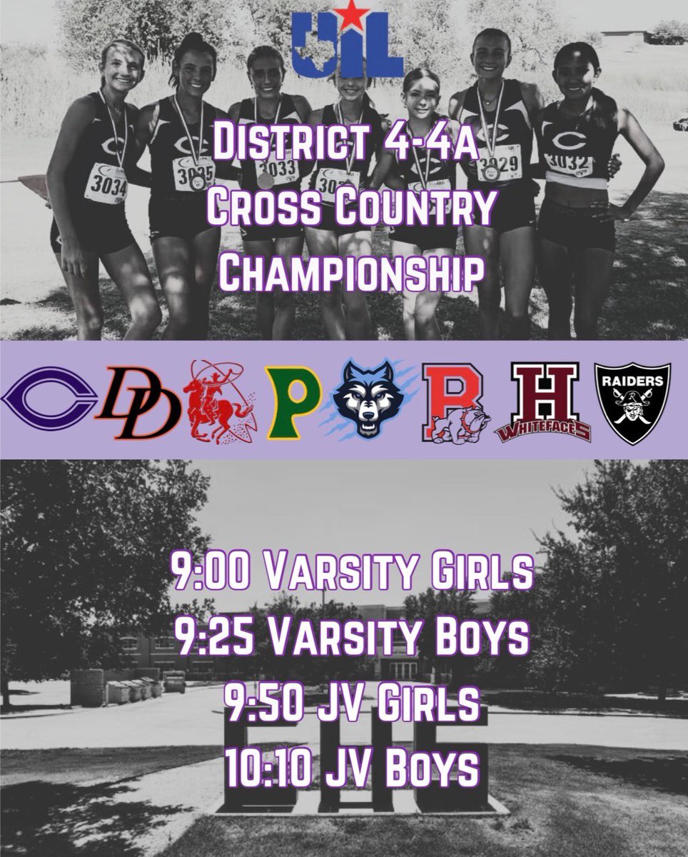 LadyEagleCC's tweet photo. 3 more days until the Lady Eagles get to host the District 4-4A Cross Country Championship here at Canyon High School!!!
PURPLE PRIDE NEVER DIES!!!
👊🏽💜 https://t.co/jxcaz2uRZ6