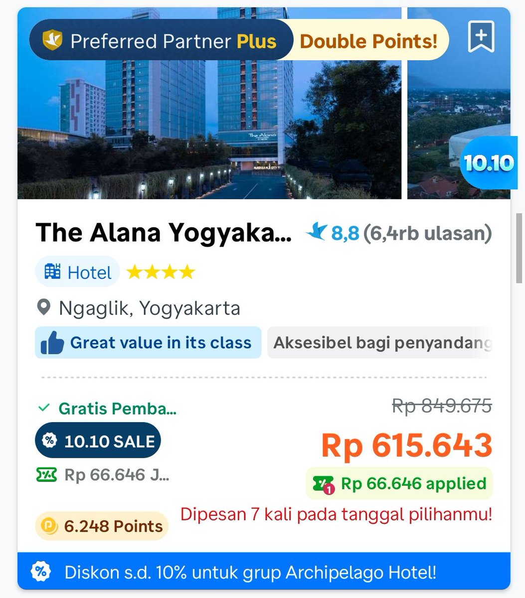 oktober ini kayaknya bakal rame nih, soalnya promo #Traveloka1010Sale udah mulai, 10 Hari 10x Untungnya dan Flash Sale s.d Rp10jt tiap hari sayang kalo dilewatin, gass liburan ke Yogyakarta!!
