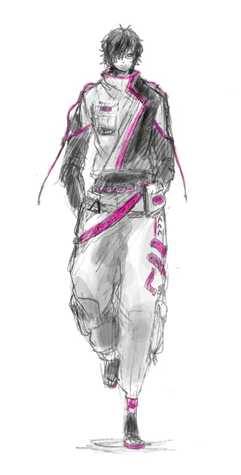 久々サイバーパンク落書き #イラスト