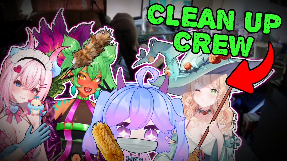 Did somebody call some Goblins to Clean Up 👀?

In 2 hours joing me, <a href="/CanariaVTuber/">Cana🦋</a> , <a href="/KiraPRaptorGirl/">Kira P. 🌹🍻 VTUBER ✈️TWITCHCON</a> and <a href="/SpookieRose/">Spookie👻🥀</a> in cleaning up some dungeons!

(Also can anyone guess who's room that is in the background 😏)