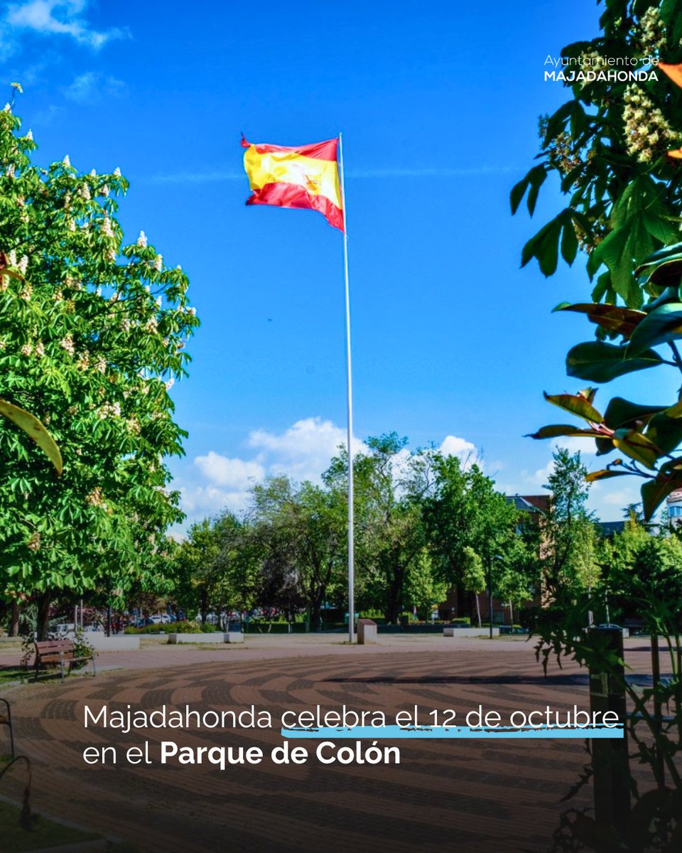 MajadahondaAyto's tweet image. 🇪🇸🇪🇸 Acto de homenaje a la Bandera de España con motivo del Día de la Fiesta Nacional #DFN25 

  🗓️12 octubre
  🕐13h
  📍Parque de Colón 

🇪🇸 ¡Te esperamos! 🇪🇸