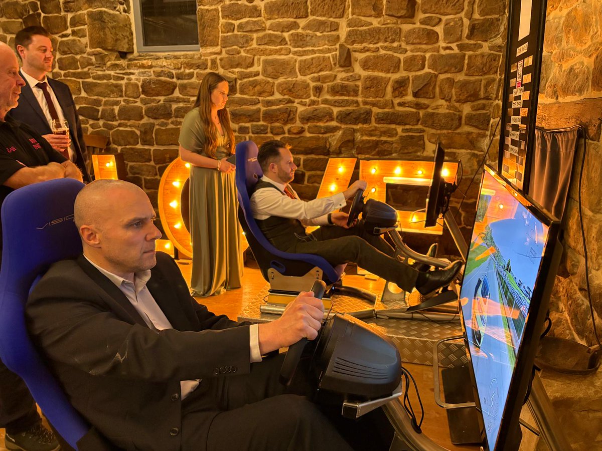 Fantastic time at @DanbyCastle (𝘥𝘦𝘴𝘱𝘪𝘵𝘦 𝘚𝘵𝘰𝘳𝘮 𝘈𝘮𝘺! 💨) for 𝗠𝗿 &amp; 𝗠𝗿𝘀 𝗔𝘆𝗿𝗲'𝘀 𝘄𝗲𝗱𝗱𝗶𝗻𝗴! 

Congratulations to you both, we hope you had a great day! ❤️

 #Wedding #WeddingEntertainment #SelfiePod #Photobooth #RacingSimulators #WhackAttack