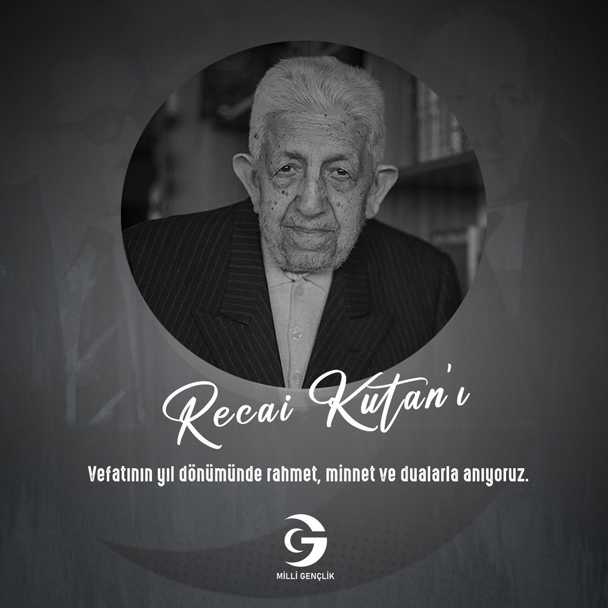 Erbakan Hocamızın yol arkadaşı, devlet ve dava adamı Recai Kutan’ı vefatının yıl dönümünde rahmet, minnet ve dualarla anıyoruz.
<a href="/ozvatan_ahmet/">Ahmet Özvatan</a> 
<a href="/NebiKaplan63/">Nebi Kaplan</a> 
<a href="/milligenclikmgd/">Milli Gençlik</a>