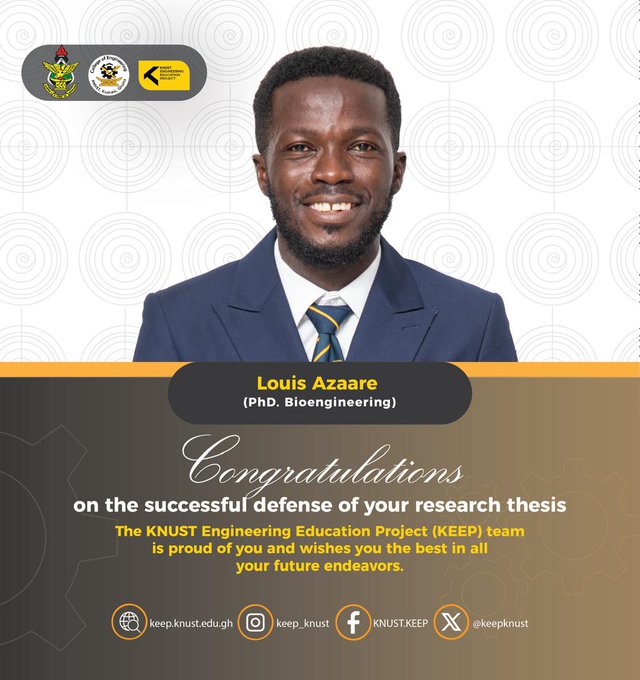 the_ACEProject's tweet image. 🎓 @KEEP_KNUST celebrates its outstanding postgraduate graduands for their remarkable research and innovation across diverse engineering fields — from clean energy and telecoms to environmental sustainability.
👏 #Congratulations!
#KNUST #KEEP #Research #GraduateSuccess