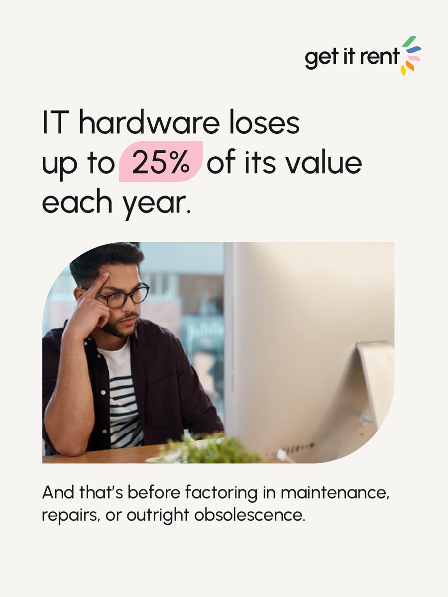rent_get's tweet image. Hardware loses up to 25% of its value every year. 💸
Idle desktops and delayed upgrades quietly drain profits.
Switch to IT rentals — fewer sunk costs, more flexibility, smarter asset use.
Swipe to see what you could be saving.
#ITRental #AssetManagement #GetItRent