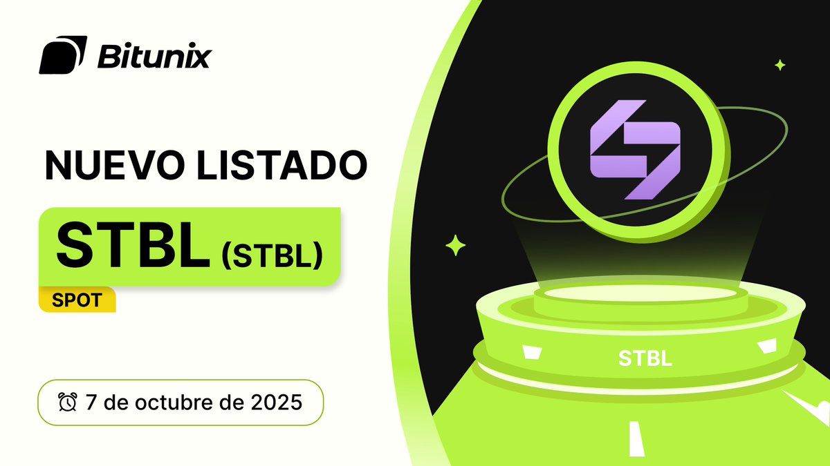 BitunixES's tweet image. 📣 $STBL @stbl_official

¡El trading ya está disponible en Bitunix Spot!🚀 

Trading Spot: short.bitunixads.com/xg7syse7

ℹ️ Más información: short.bitunixads.com/aPBu4IXf