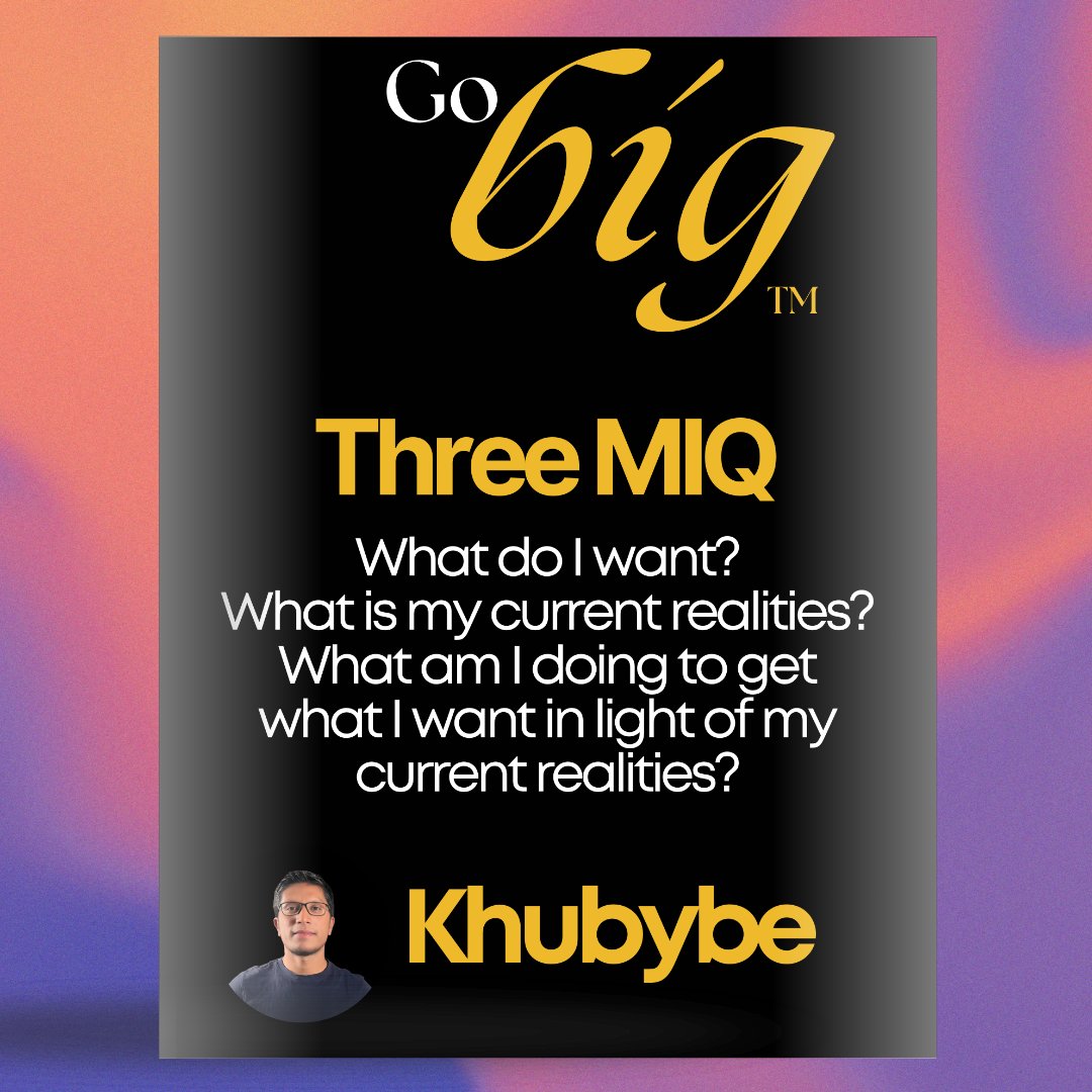 drmkhubybe's tweet image. Three MIQ: The Most Important Questions.