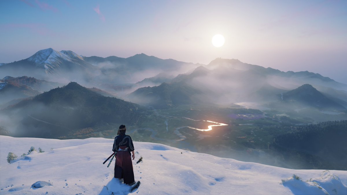himbuilds's tweet photo. Ghost of Yotei might secretly be a wallpaper generator disguised as a game. https://t.co/42bWNSQ23Z