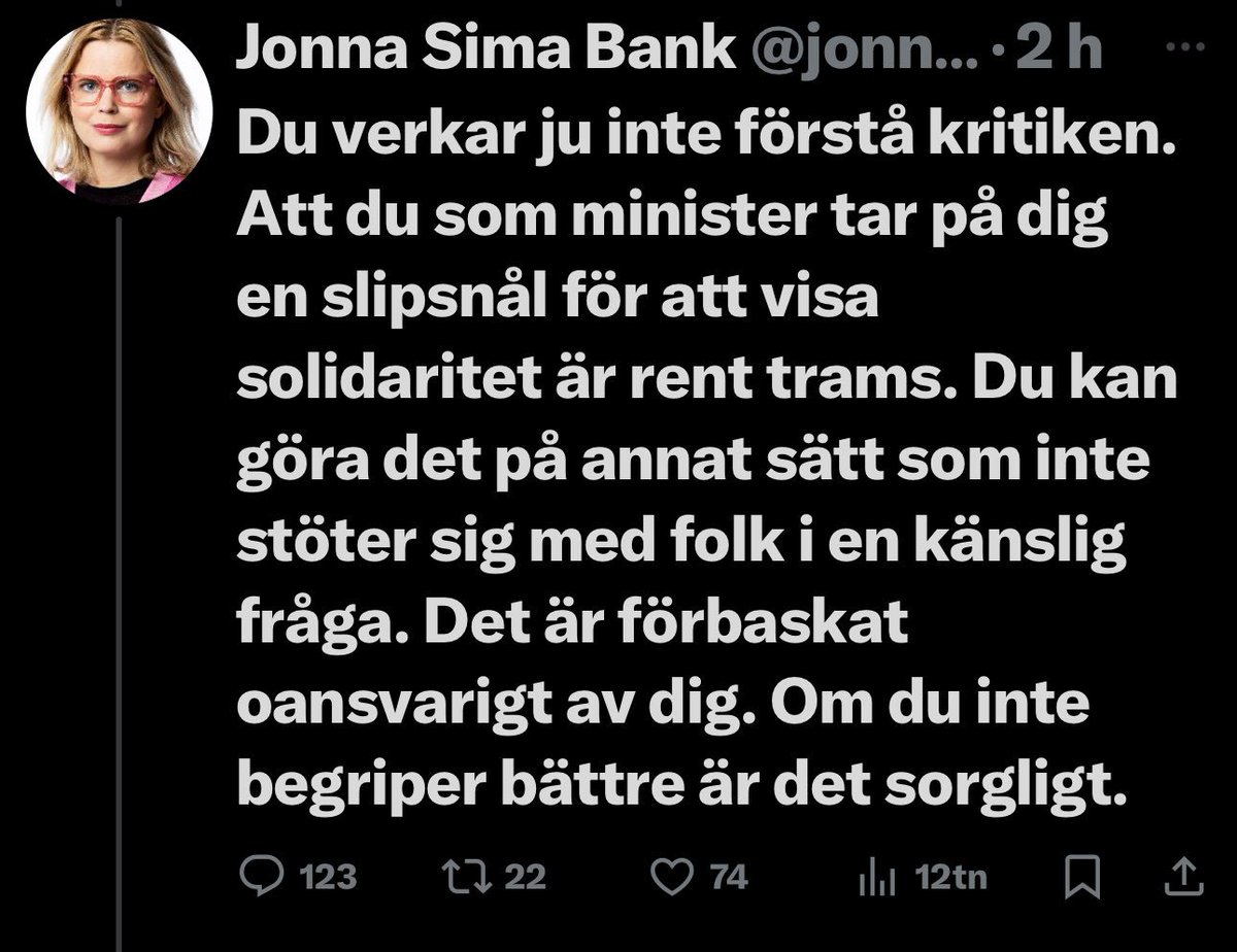 Jonna Sima har raderat sin tweet där hon kallar davidsstjärnan för anstötlig. Men internet glömmer inte.
